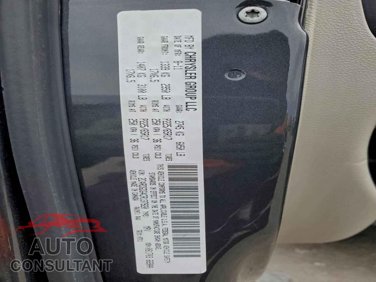 DODGE CARAVAN 2012 - 2C4RDGDG4CR137920