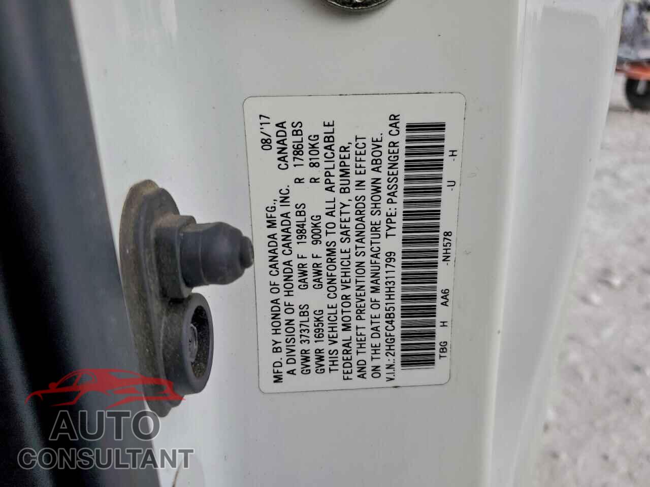 HONDA CIVIC 2017 - 2HGFC4B51HH311799