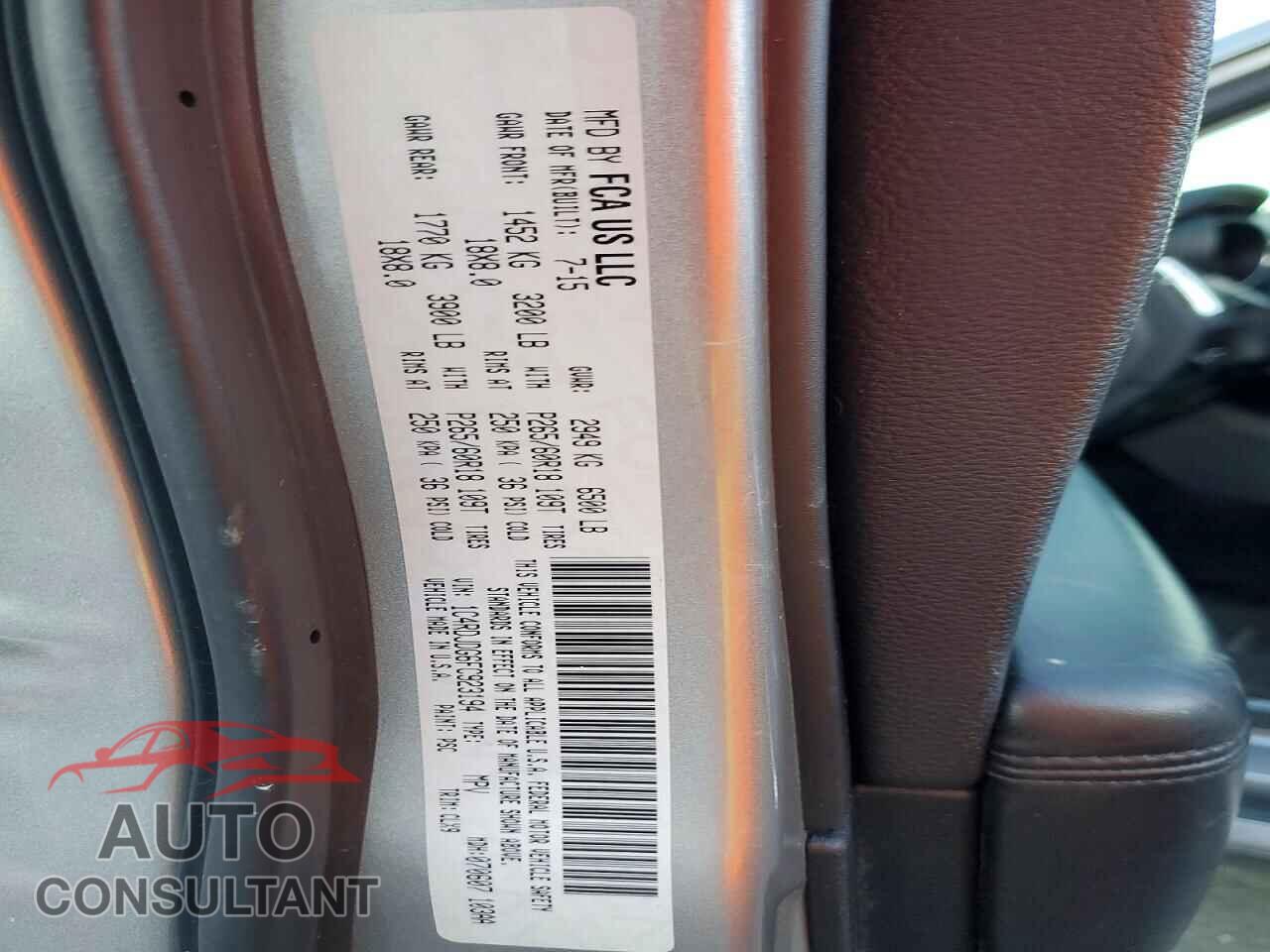 DODGE DURANGO 2015 - 1C4RDJDG6FC923194