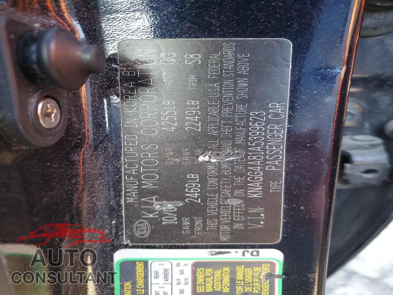 KIA OPTIMA 2010 - KNAGG4A81A5399623