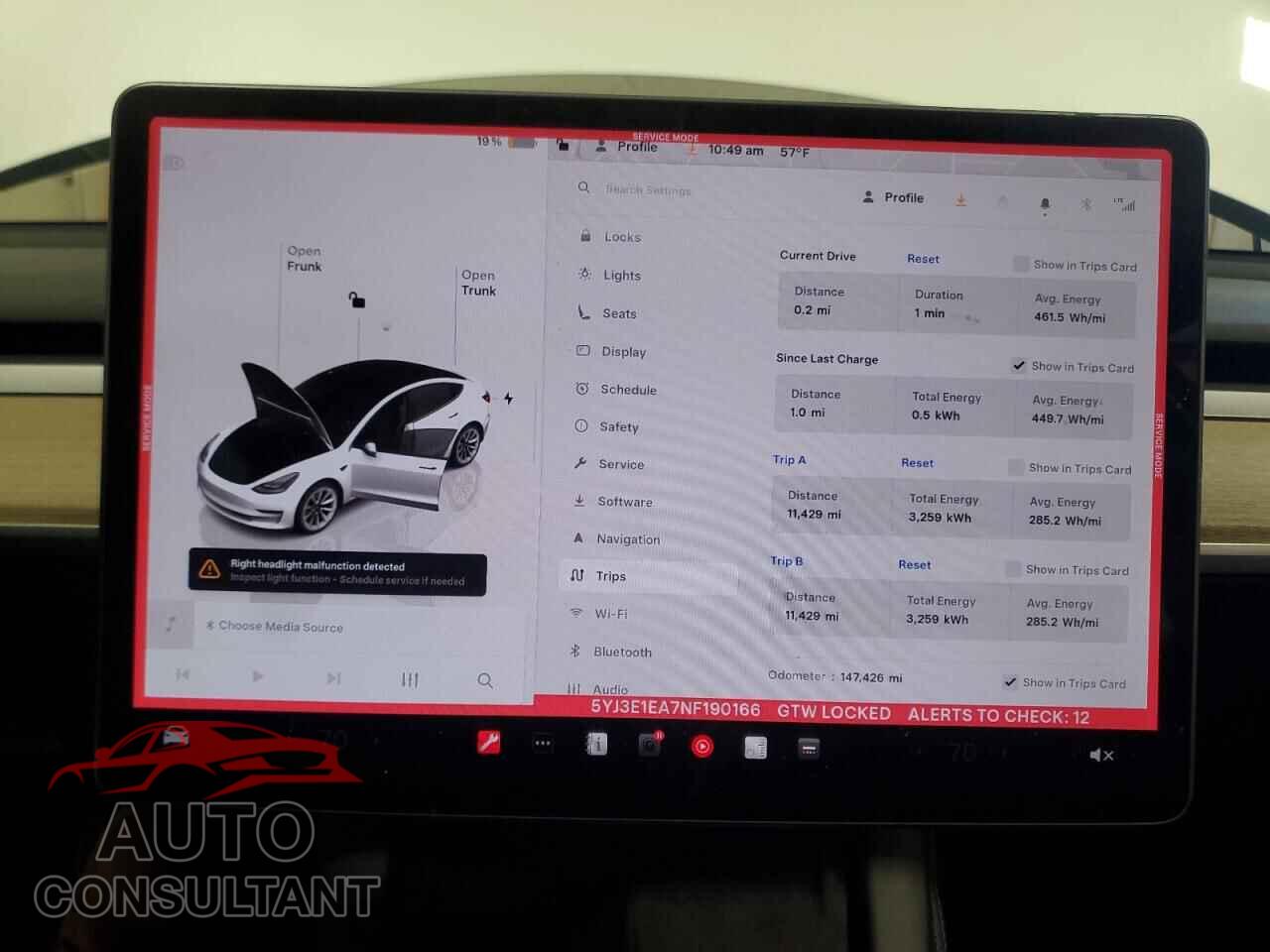 TESLA MODEL 3 2022 - 5YJ3E1EA7NF190166