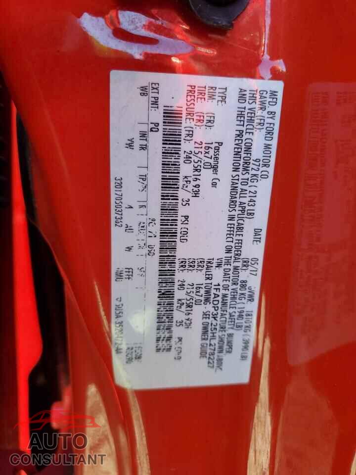 FORD FOCUS 2017 - 1FADP3K25HL278227