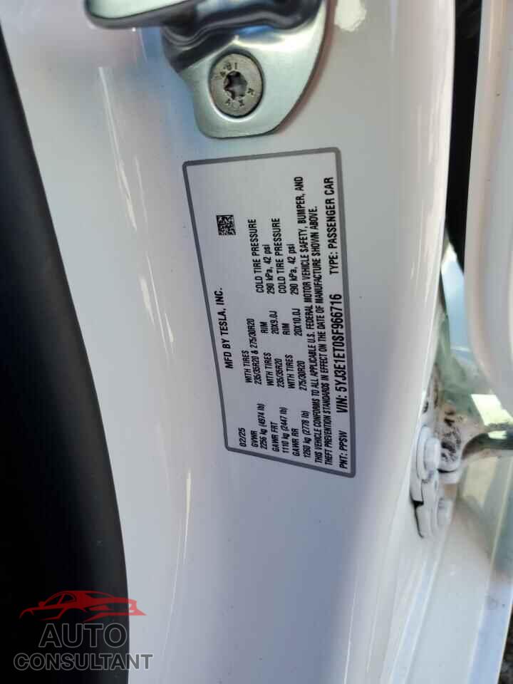 TESLA MODEL 3 2025 - 5YJ3E1ET0SF966716