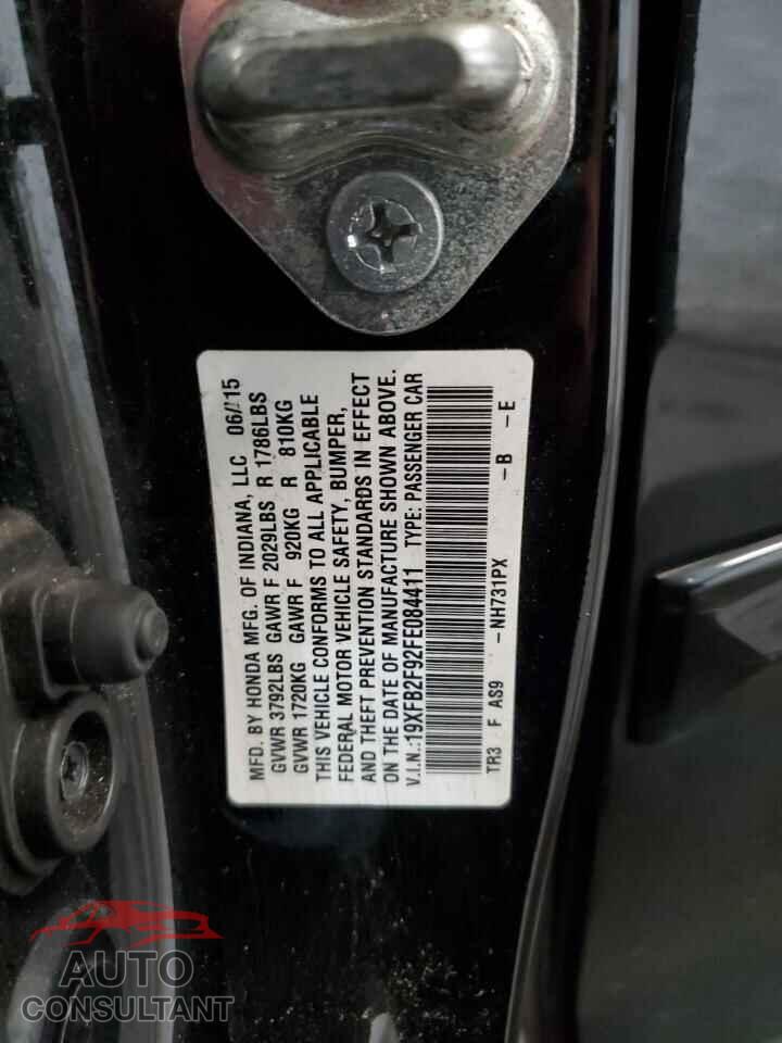 HONDA CIVIC 2015 - 19XFB2F92FE084411