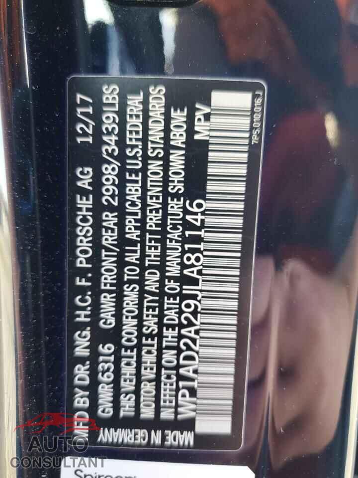 PORSCHE CAYENNE 2018 - WP1AD2A29JLA81146