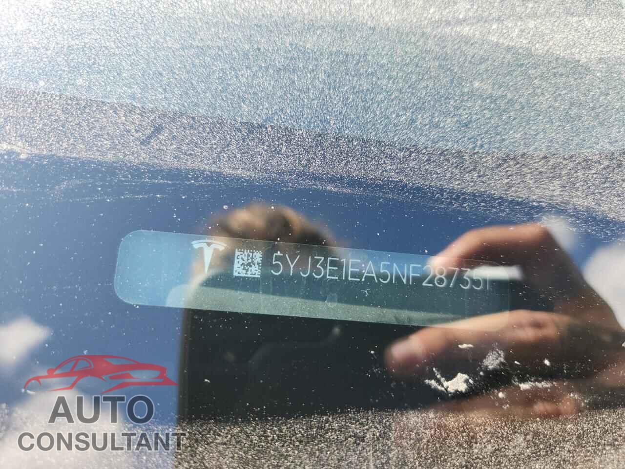 TESLA MODEL 3 2022 - 5YJ3E1EA5NF287351