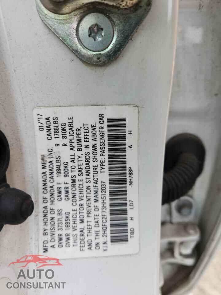 HONDA CIVIC 2017 - 2HGFC2F73HH512037