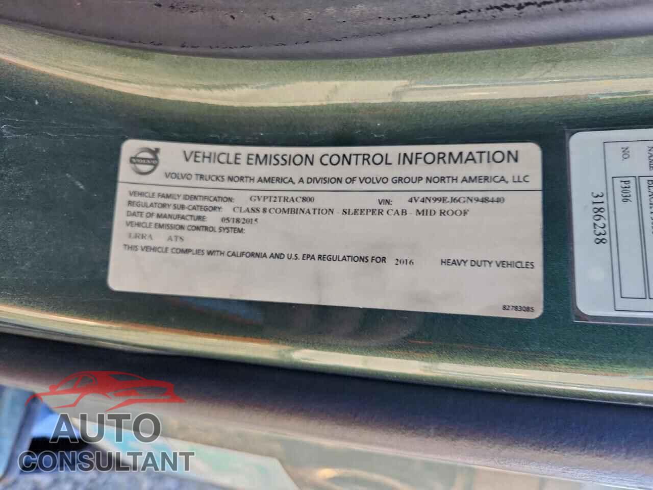 VOLVO VN 2016 - 4V4N99EJ6GN948440