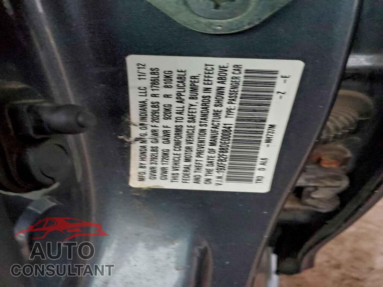 HONDA CIVIC 2013 - 19XFB2F88DE000841