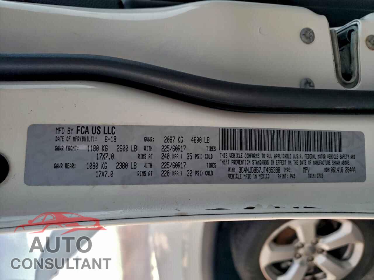 JEEP COMPASS 2018 - 3C4NJDBB7JT435398