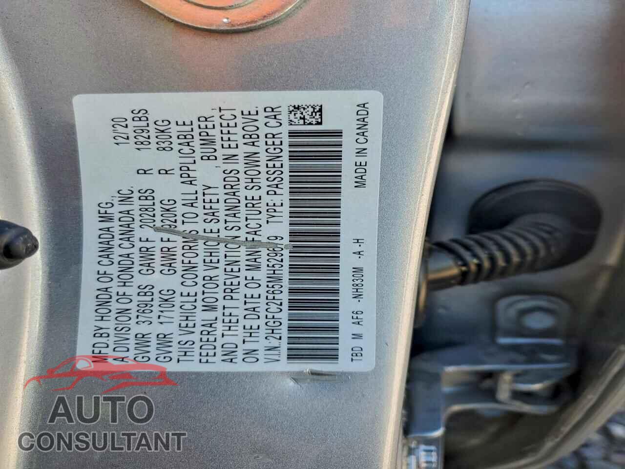 HONDA CIVIC 2021 - 2HGFC2F65MH529679