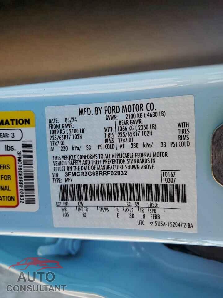 FORD BRONCO 2024 - 3FMCR9G68RRF02832