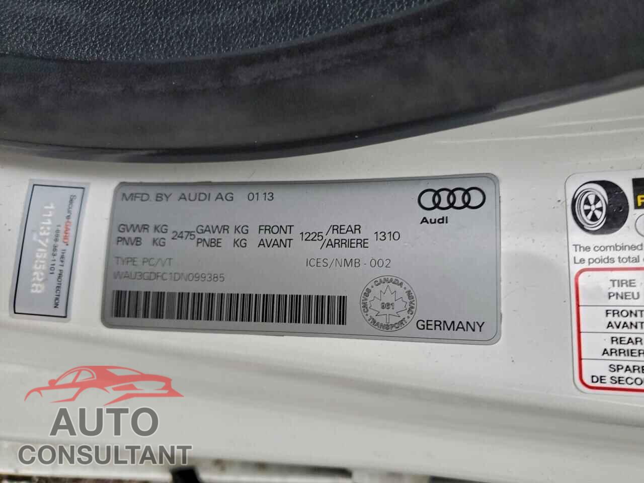 AUDI A7 2013 - WAU3GDFC1DN099385