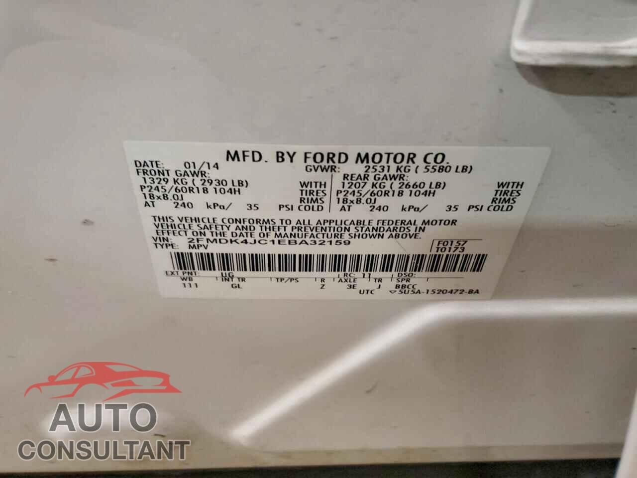 FORD EDGE 2014 - 2FMDK4JC1EBA32159