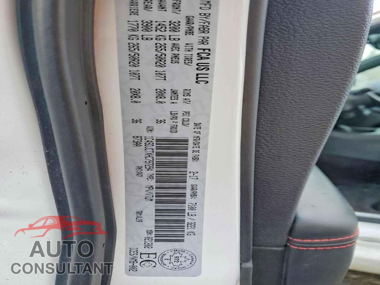 DODGE DURANGO 2017 - 1C4SDJCTXHC797294
