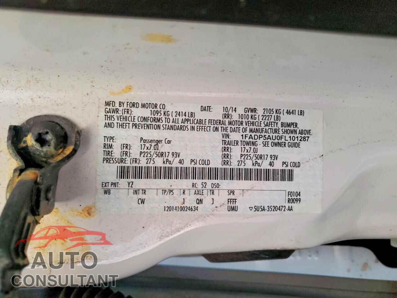 FORD CMAX 2015 - 1FADP5AU0FL101287