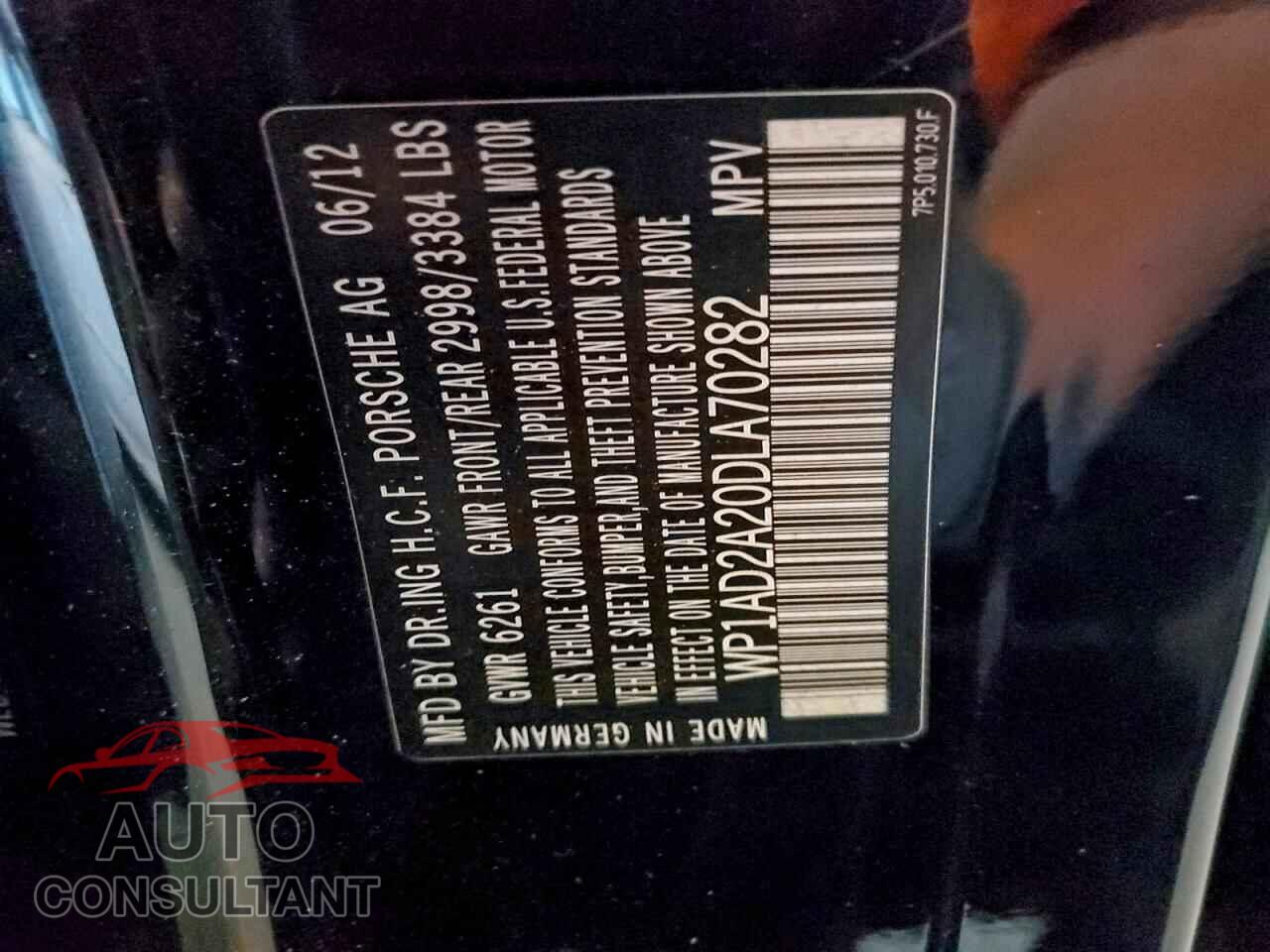 PORSCHE CAYENNE 2013 - WP1AD2A20DLA70282