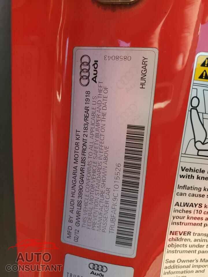 AUDI TT 2012 - TRUBFAFK9C1015526
