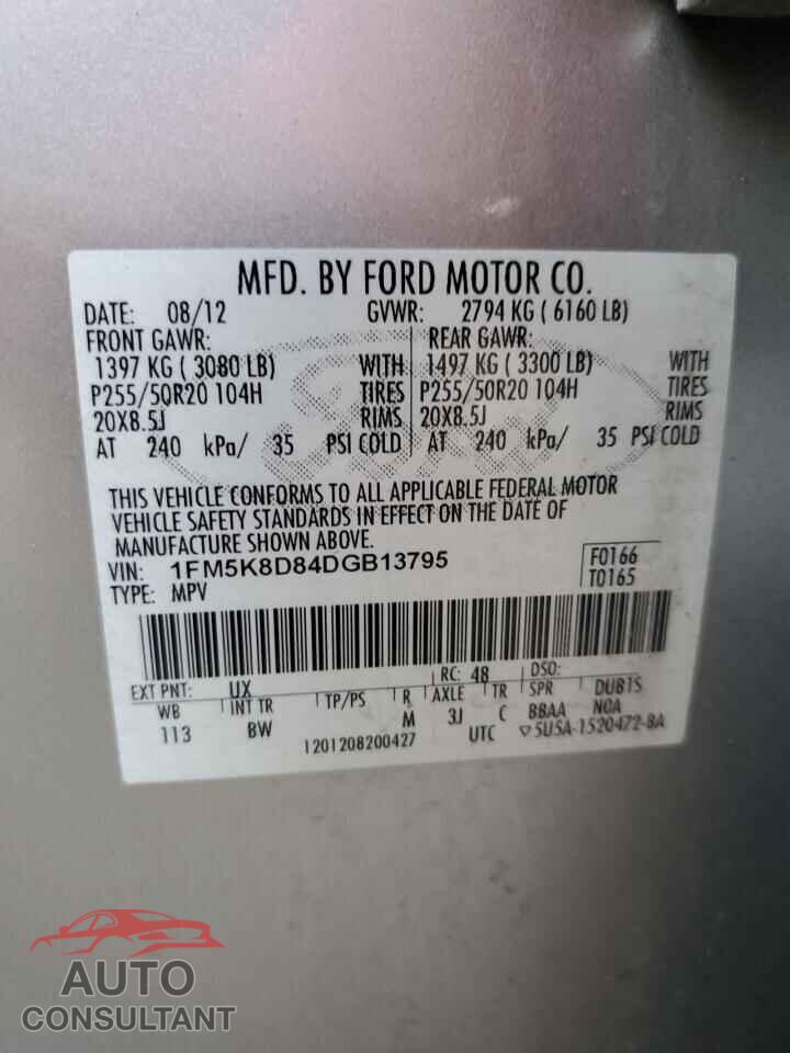 FORD EXPLORER 2013 - 1FM5K8D84DGB13795