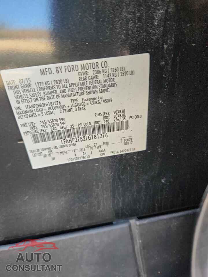 FORD TAURUS 2015 - 1FAHP2E82FG181276