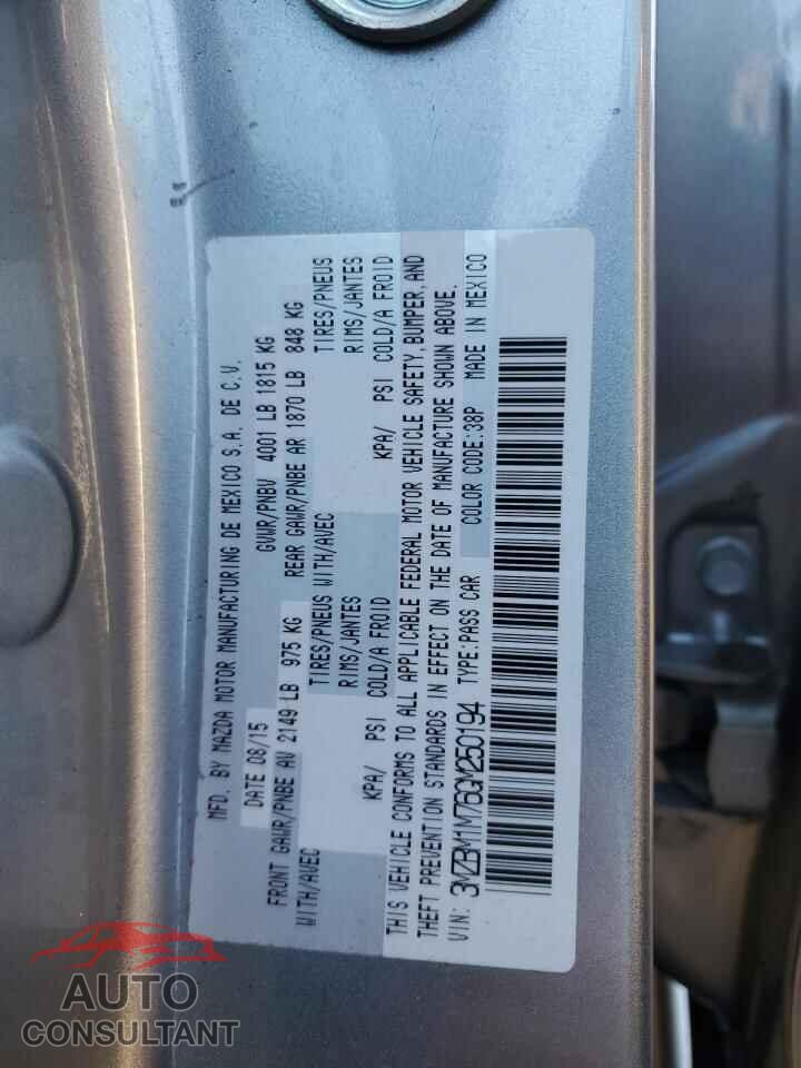 MAZDA 3 2016 - 3MZBM1M76GM250194
