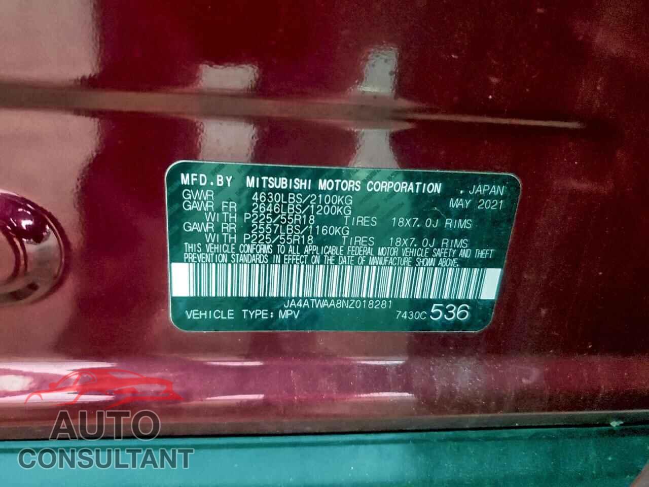 MITSUBISHI ECLIPSE 2022 - JA4ATWAA8NZ018281
