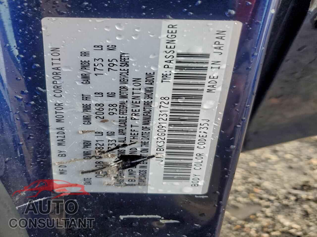 MAZDA 3 2009 - JM1BK32G091231728