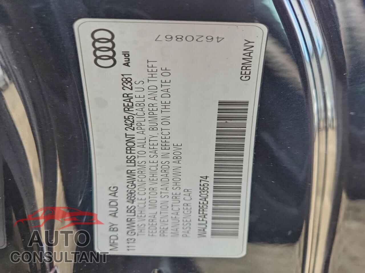 AUDI A5 2014 - WAULFAFR5EA035574