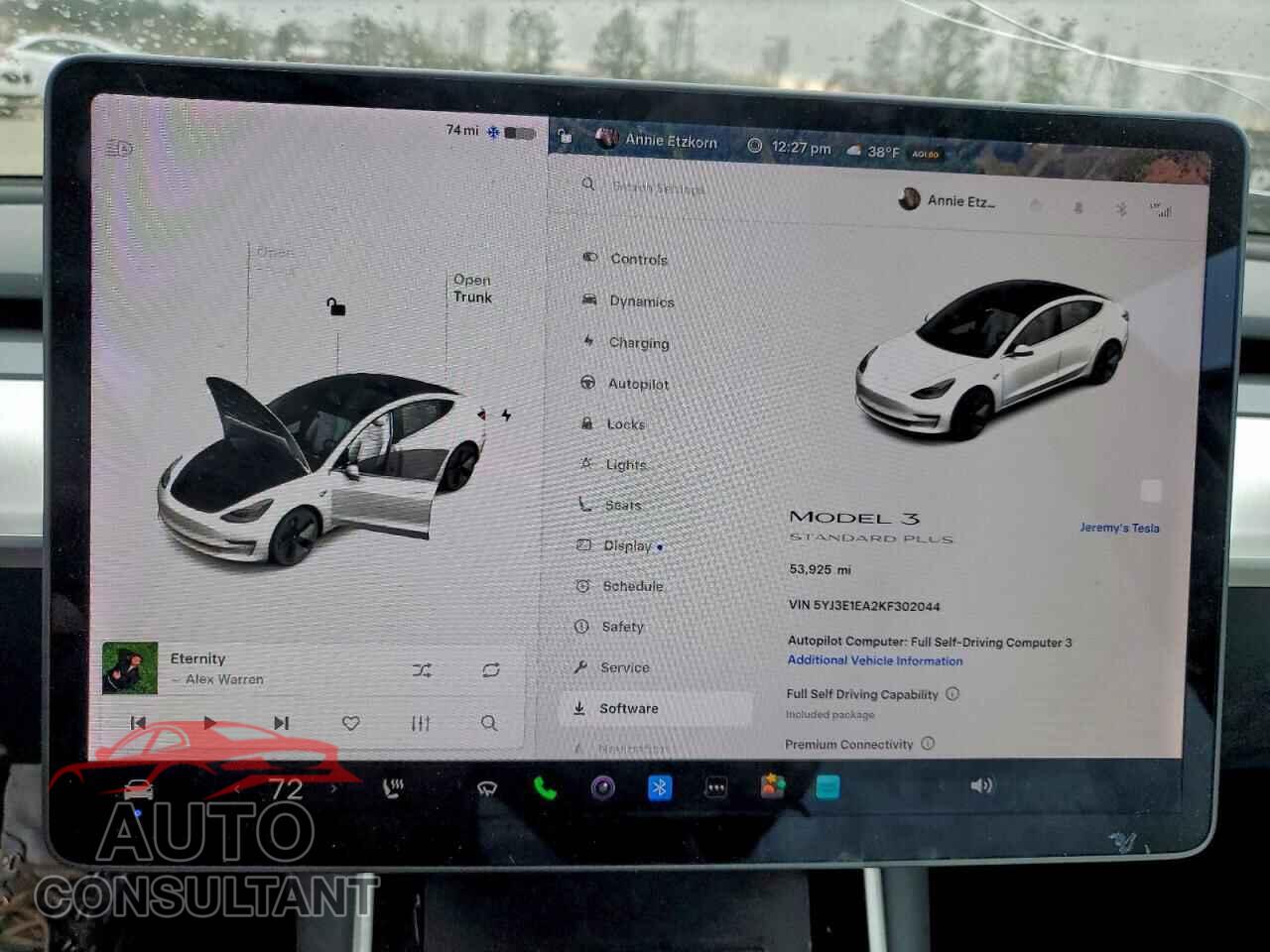 TESLA MODEL 3 2019 - 5YJ3E1EA2KF302044