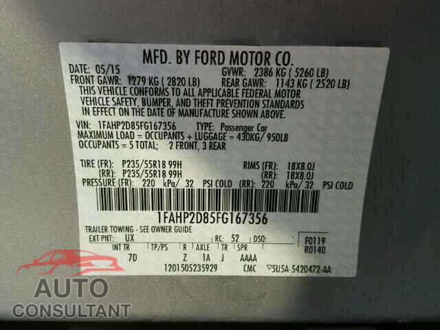 FORD TAURUS 2015 - 1FAHP2D85FG167356