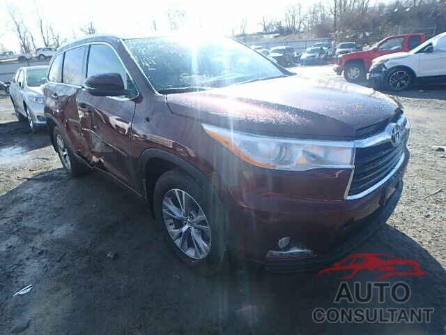 TOYOTA HIGHLANDER 2015 - 5TDJKRFH9FS081778