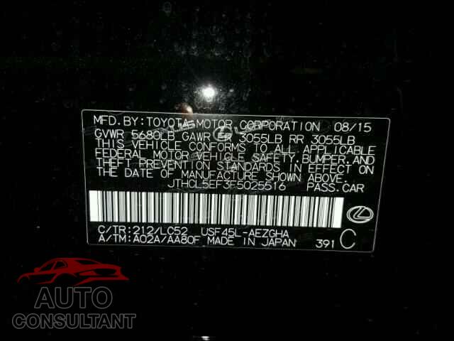 LEXUS LS460 2015 - JTHCL5EF3F5025516