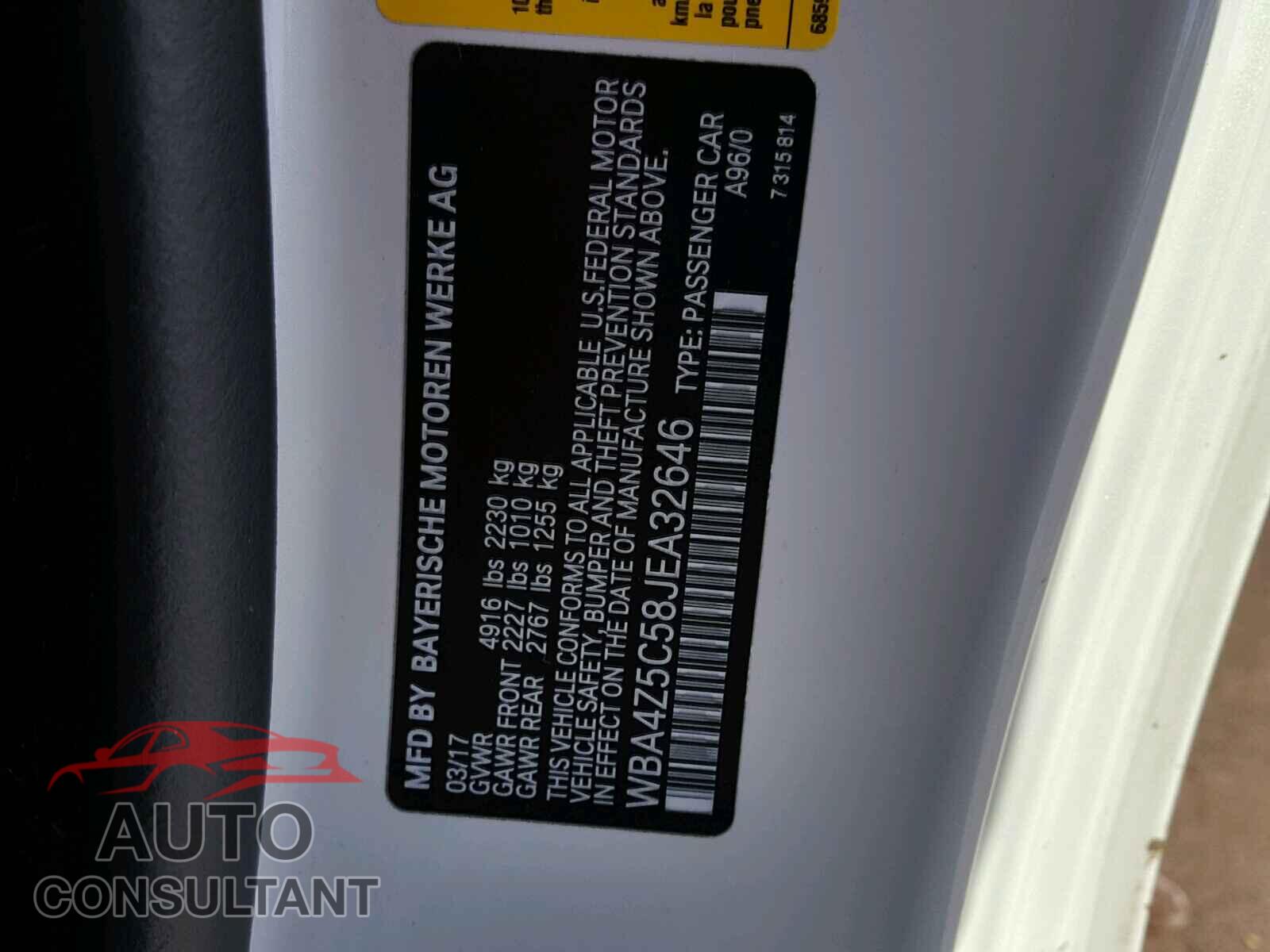 BMW 4 SERIES 2018 - 3N1CN7AP1GL814662