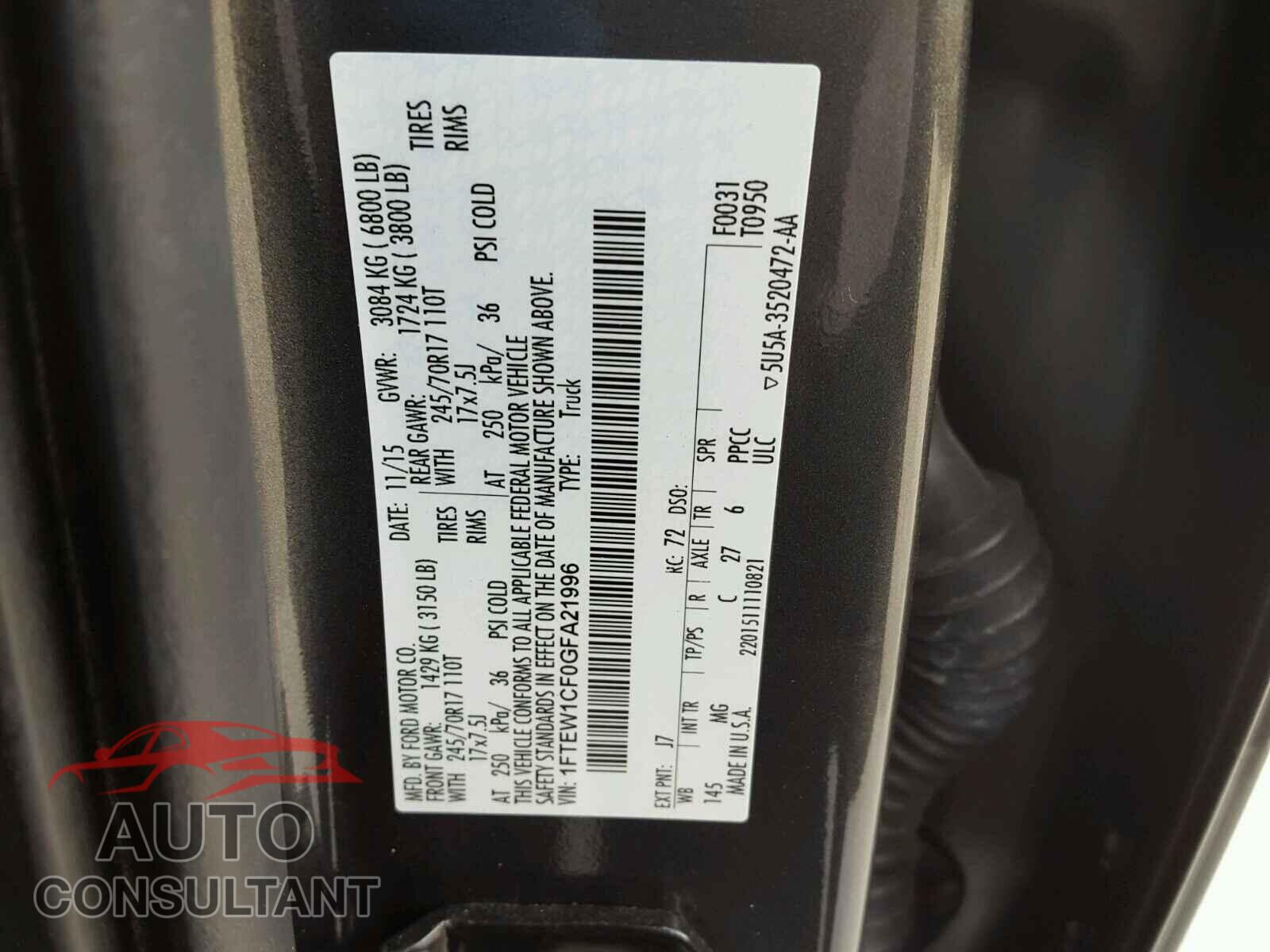 FORD F150 2016 - 1FTEW1CF0GFA21996