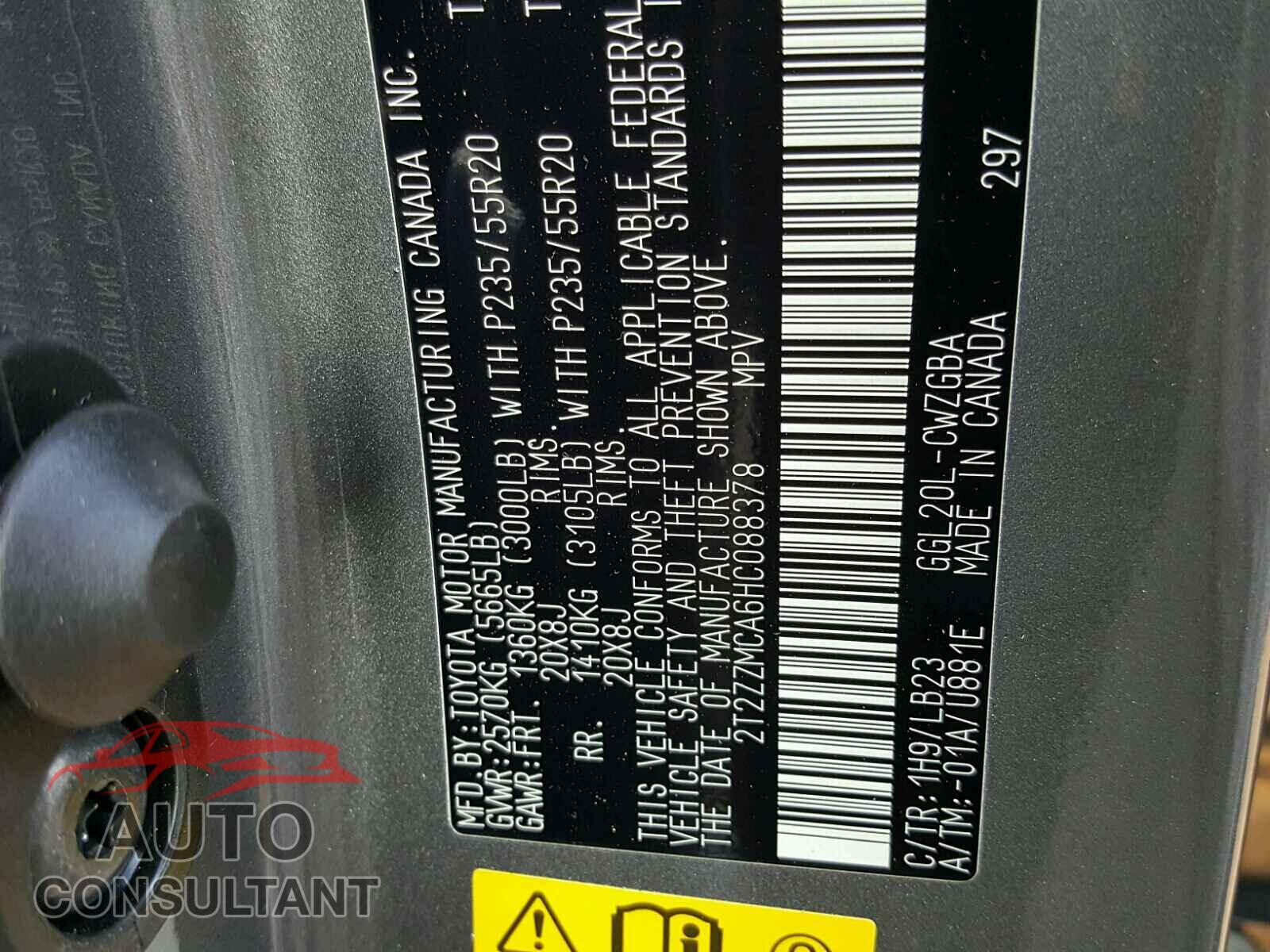 LEXUS RX350 2017 - 2T2ZZMCA6HC088378