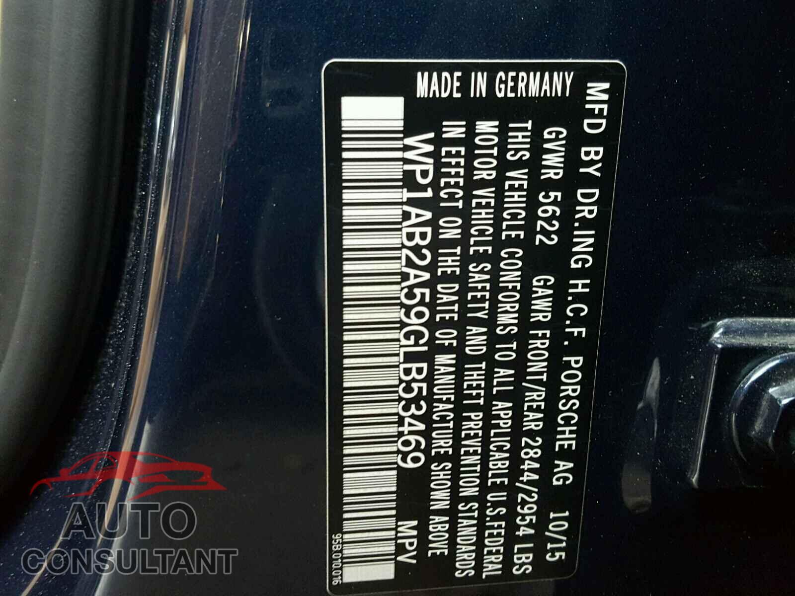 PORSCHE MACAN 2016 - WP1AB2A59GLB53469
