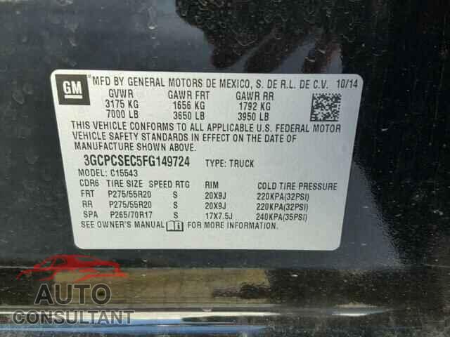 CHEVROLET SILVERADO 2015 - 3GCPCSEC5FG149724