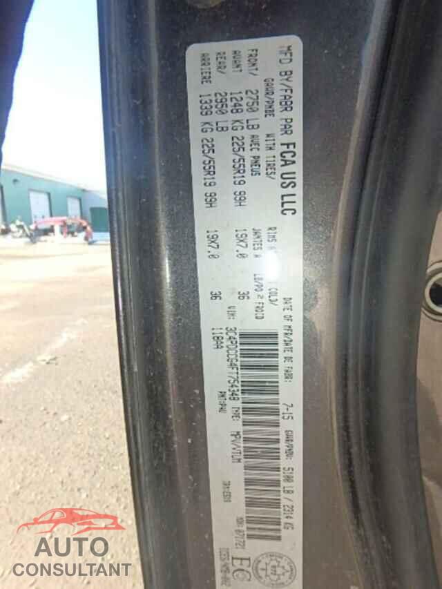 DODGE JOURNEY 2015 - 3C4PDCCG4FT754348