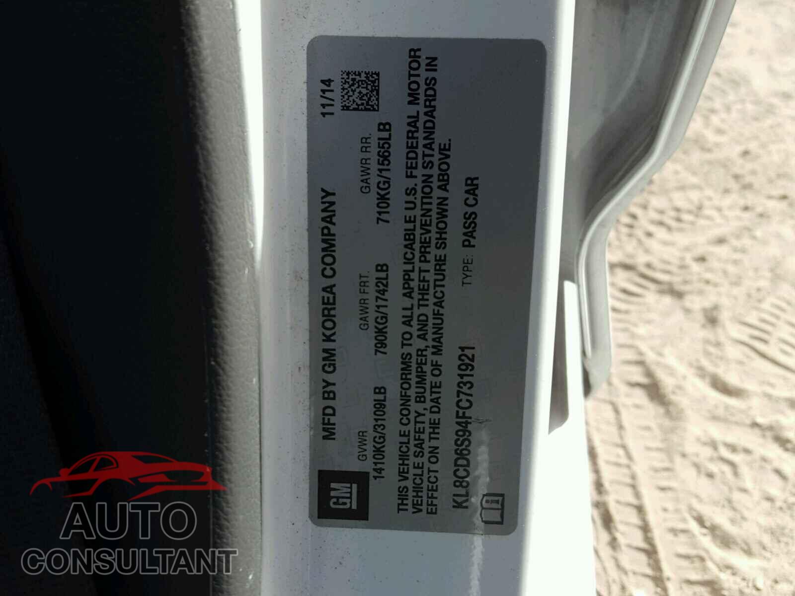CHEVROLET SPARK 2015 - KL8CD6S94FC731921