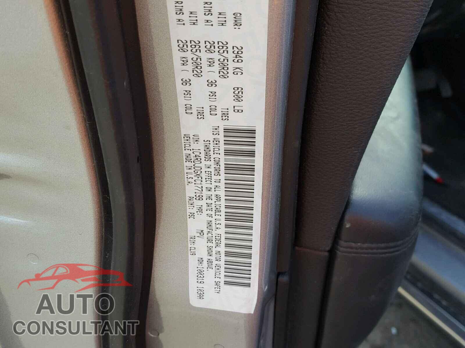 DODGE DURANGO 2015 - 1C4RDJDGXFC177199
