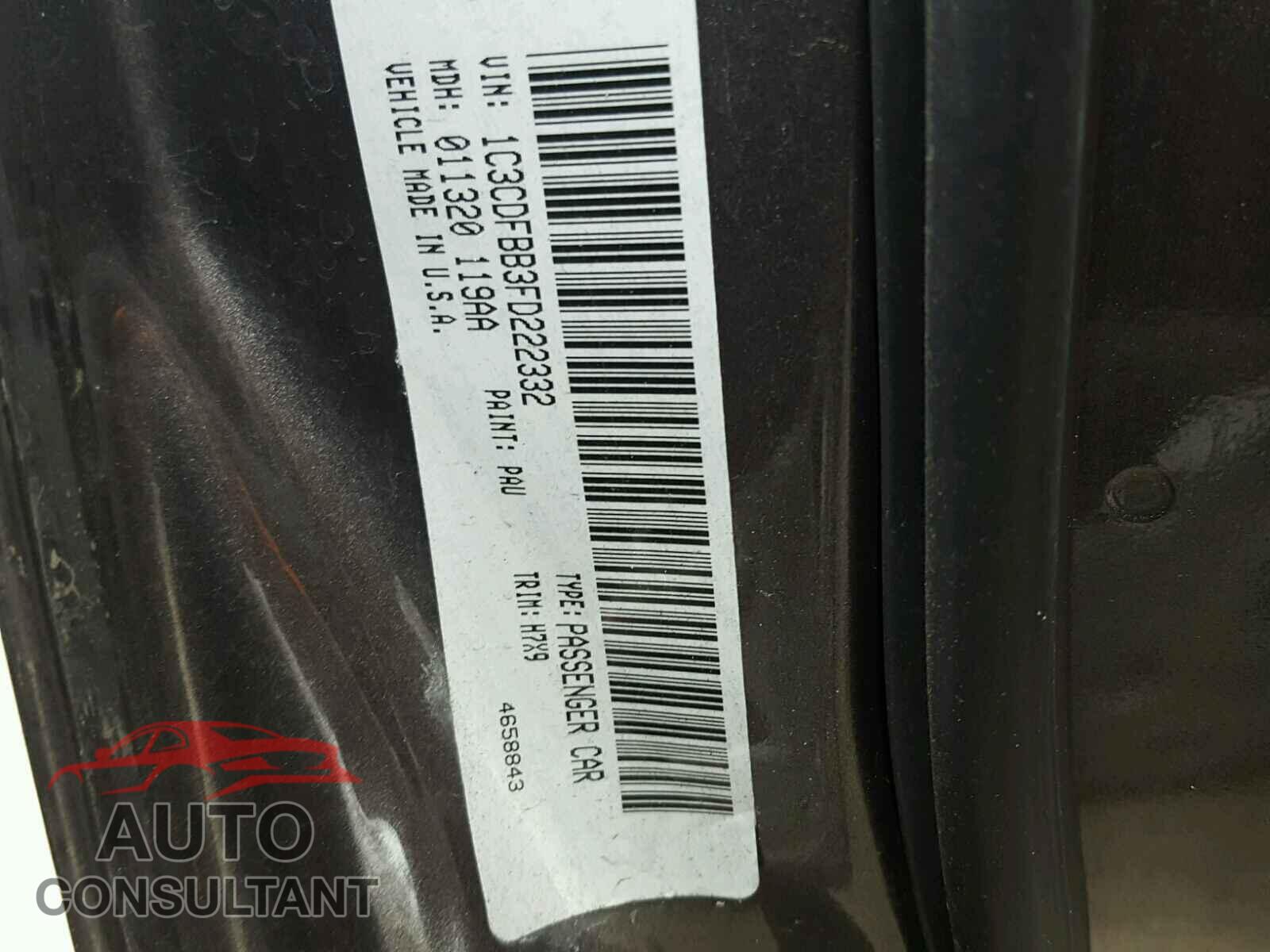 DODGE DART 2015 - 1C3CDFBB3FD222332