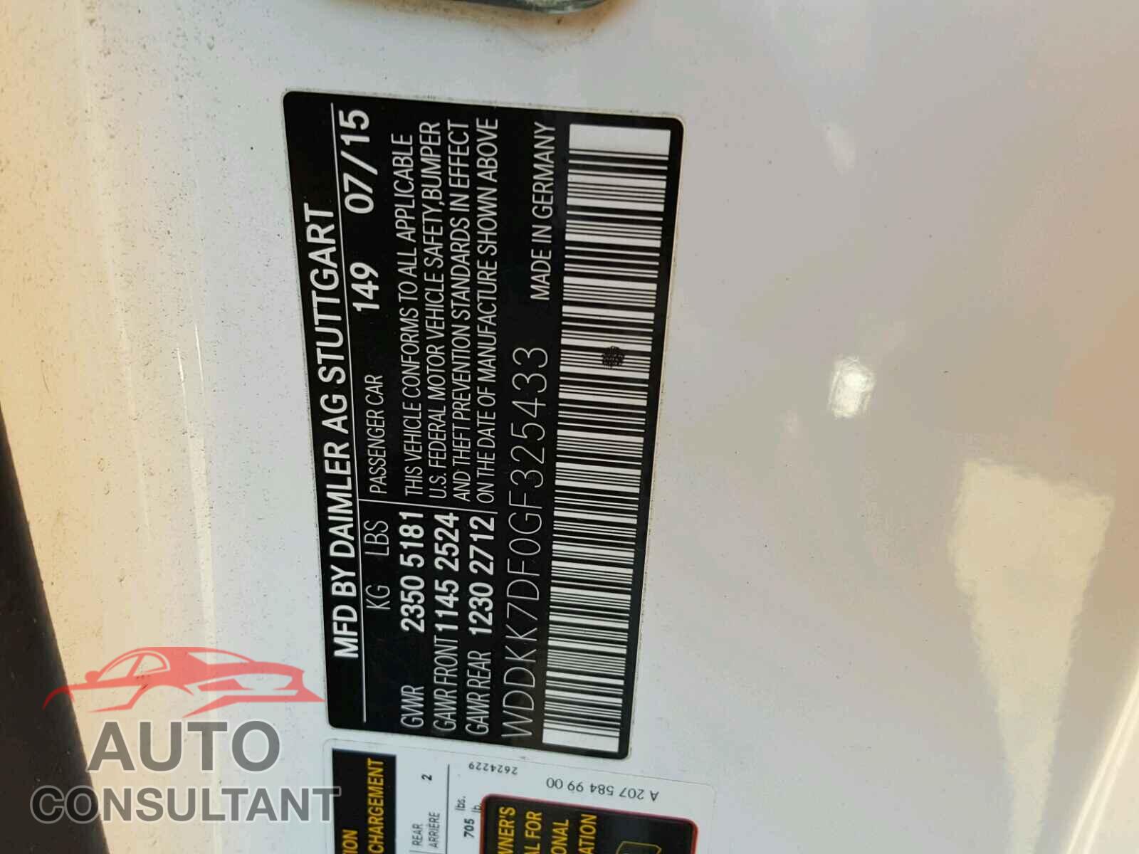 MERCEDES-BENZ E CLASS 2016 - WDDKK7DF0GF325433