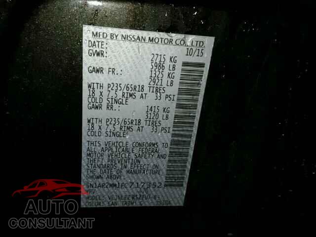 NISSAN PATHFINDER 2015 - 5N1AR2MM1FC717352