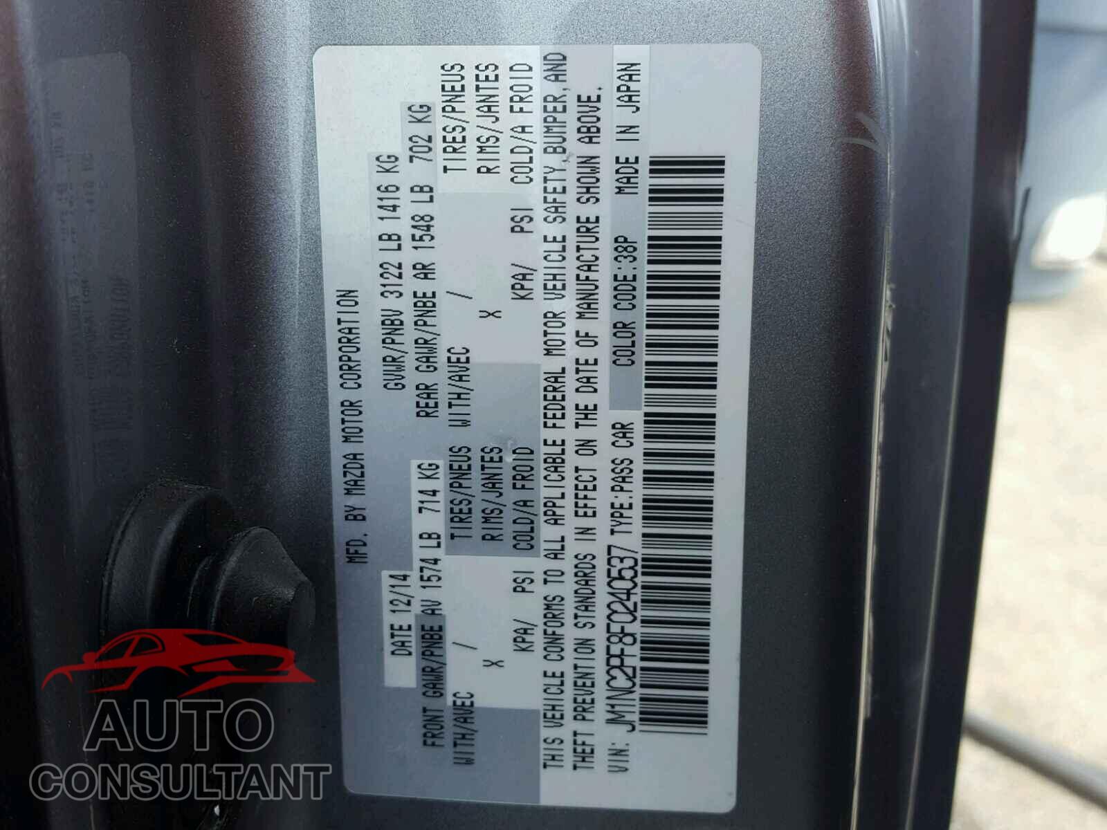 MAZDA MIATA 2015 - JM1NC2PF8F0240537