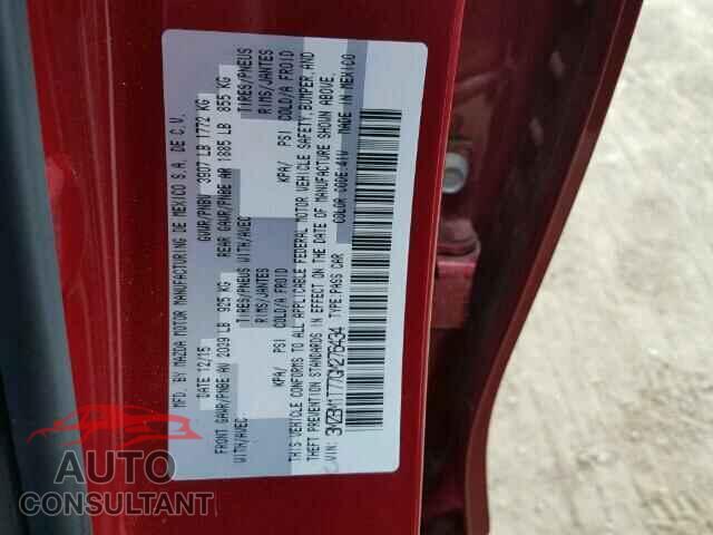 MAZDA 3 2016 - 3MZBM1T77GM276434