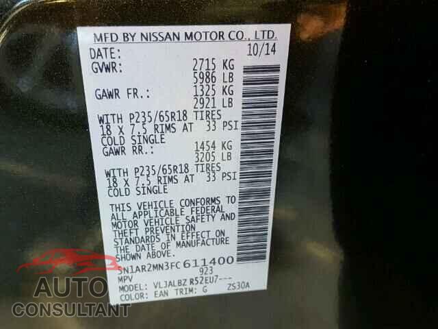 NISSAN PATHFINDER 2015 - 5N1AR2MN3FC611400