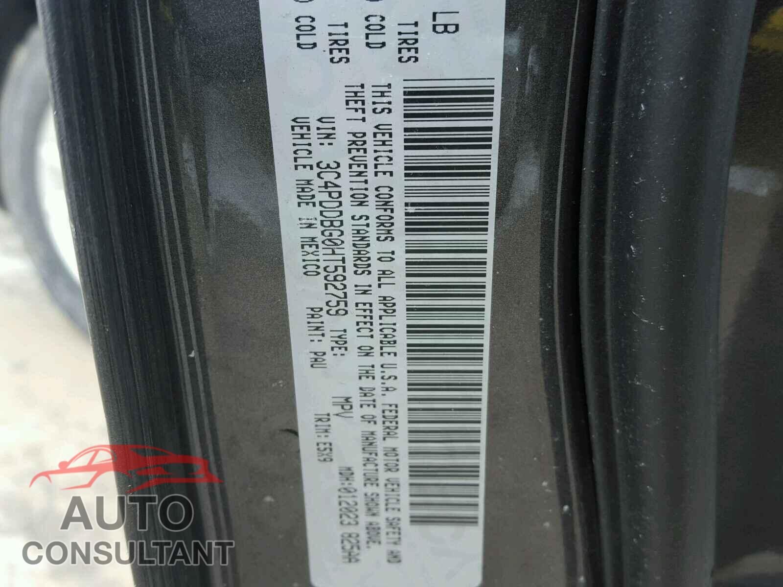DODGE JOURNEY 2017 - 3C4PDDBG0HT592759