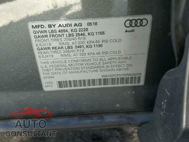 AUDI Q3 2016 - WA1EFCFS7GR024228