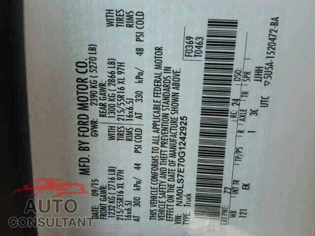 FORD TRANSIT CO 2016 - NM0LS7E70G1242925
