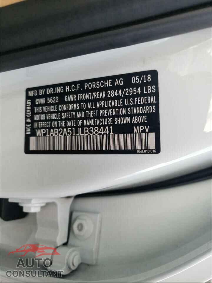 PORSCHE MACAN 2018 - WP1AB2A51JLB38441